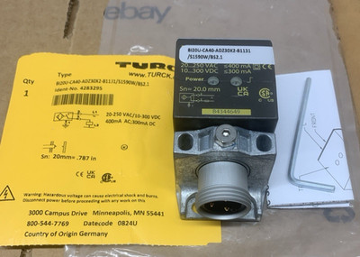 TURCK BI20-CA40-ADZ30X2-B1131/S1590 W/BS2.1 PROXIMITY SENSOR  4283295  * NEW*