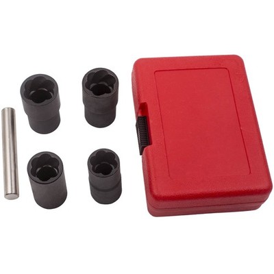 5 Pcs Twist Socket Set 4 Damaged Worn Lug Nut and Lock Remover 17-19-21-22mm