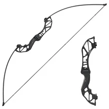 Archery Takedown Recurve Bow Hunting Long Bow Set Alloy Riser - Right Hand Bl...