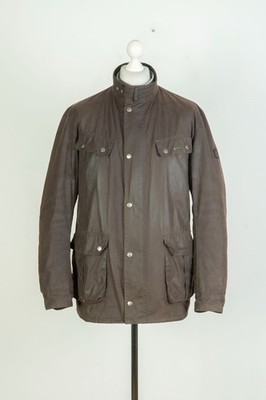 Barbour International Duke Wax Brown Men's Field Jacket Coat Size XL