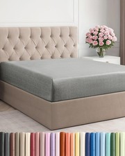 Full Fitted Bed Sheet - Bottom Single Fitted Sheet Only - Ultra-Soft Hotel Lu...