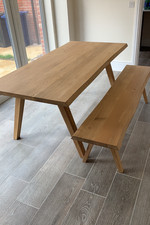 Solid Wood Dining Table & Bench Set – Modern Scandinavian Style