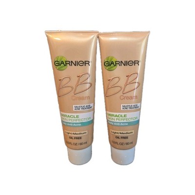 2 Garnier BB Cream Salicylic Acid Acne Treatment Skin Perfector Light Medium 