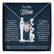 Necklace For Mom: To My Mom Presents, Mother's Day Birthday Gift Ideas From