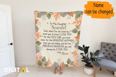 Custom Name To My Daughter Blanket Personalized Gift For