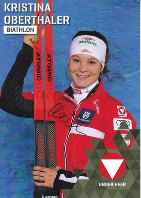 Kristina OBERTHALER - Österreich, Bronze EM 2024 Biathlon, Original-Autogramm!