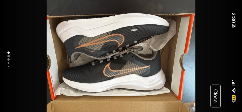 Nike Men's Black/Grey Low Top Lace-Up Trainers Orange Swoosh UK 6.5 EU 40.5 - Image 1 of 4