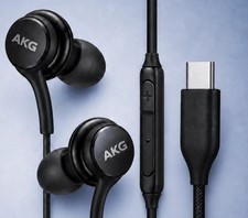 OEM Original Samsung AKG USB-C Earbuds Headphones Braided Cable Black - New