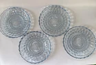 Vintage Anchor Hocking Blue Bubble 6.5” Salad Plates Set of 8 Made In USA READ
