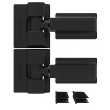 Heavy Duty Gate Hinge Pair 9x5 Inch Black Adjustable Self Closing Steel Modern