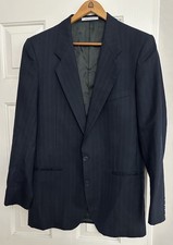 YVES SAINT LAURENT Men s Navy Blue 100 WOOL Sport Coat Suit Jacket Blazer EUC