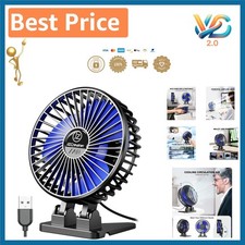 Mini USB Desk Fan 3-Speed Quiet Portable Cooling Fan for Home Office Black Blue