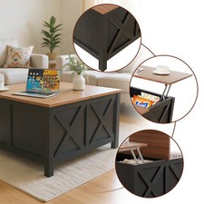New Lift Top Coffee Table  Square Center Table with Hidden Storage Compartment US