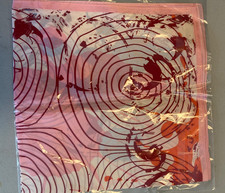 NEW 100 Silk Scarf Abstract Graffiti Pink Edges Neckerchief 20X20