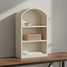 Arched Top Cabinet Compact Wooden Storage Cabinet Metal Loop