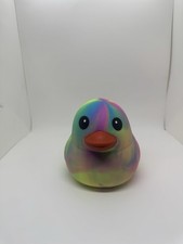 Authentic Sunny Days Jumbo Squeezy Duck Squishy Stress Toy NEW Rainbow Tie Dye