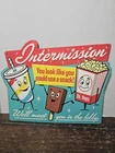 Metal Tin Sign Movie Intermission We'll Meet You in the Lobby POPCORN Garage