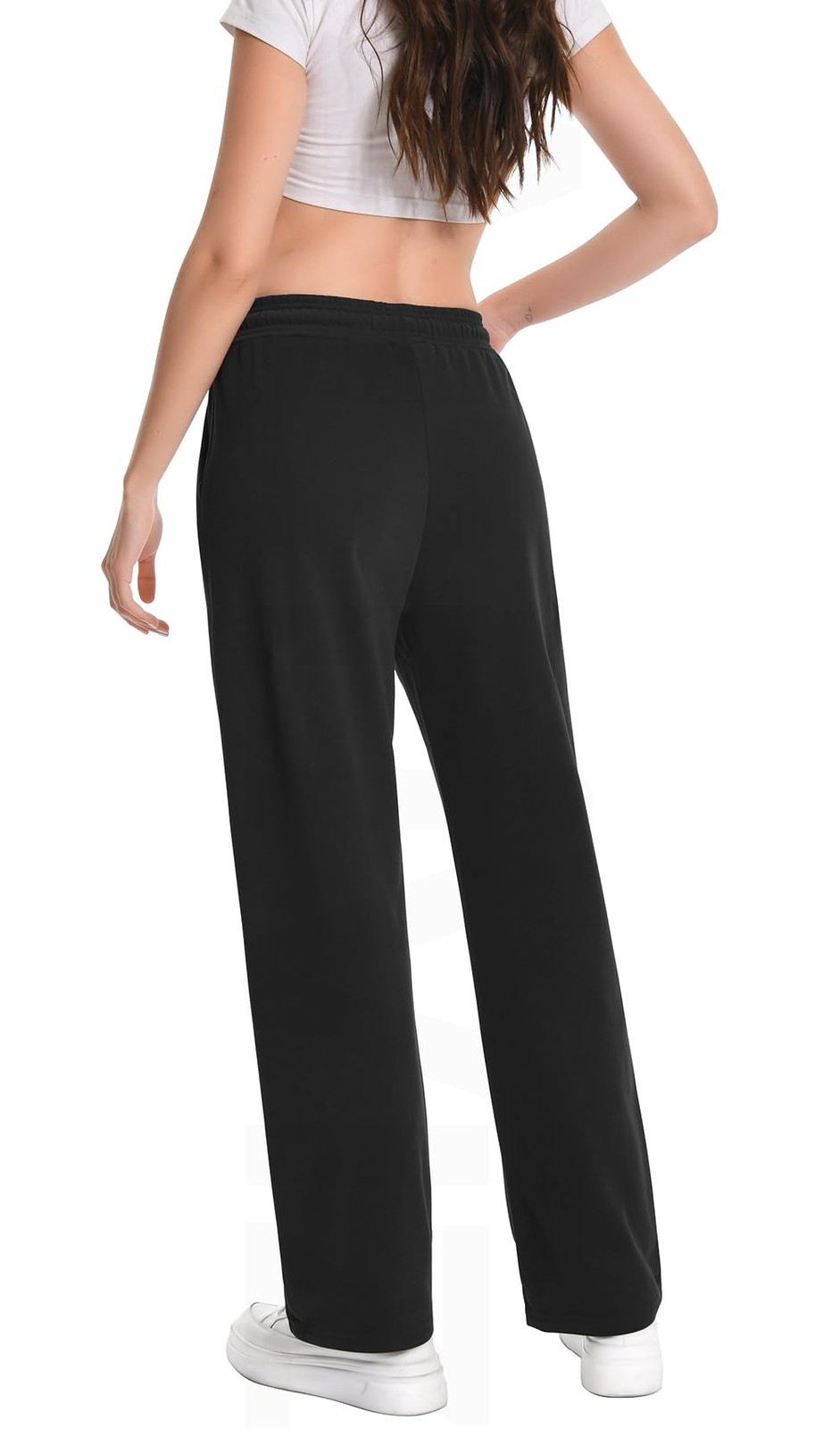 Open Bottom High Waisted Drawstring Sweatpants Wo… - image 3