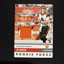2020 Panini Absolute - Absolute Rookie Materials Joe Burrow #1 (MEM, RC)