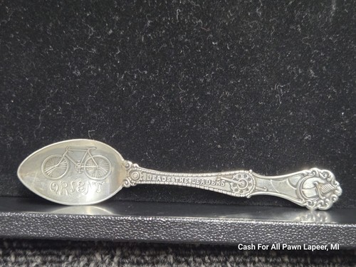 Leads The Leaders Orient 3.7/8” Vintage Souvenir Spoon bicycle advertising 8g