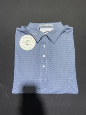 NWT MEN'S CRIQUET POLO, SIZE: M, COLOR: LIGHT BLUE/NAVY (M8.12)