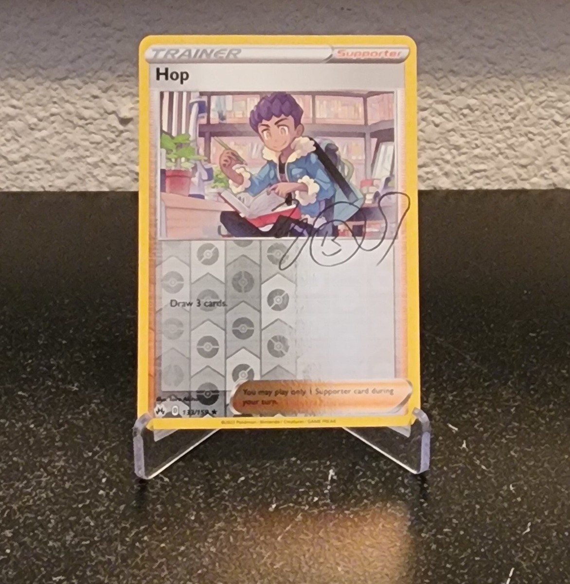 Hop - #133/159 - Pokmon TCG: Crown Zenith Holo Rare Trainer Autograph Card