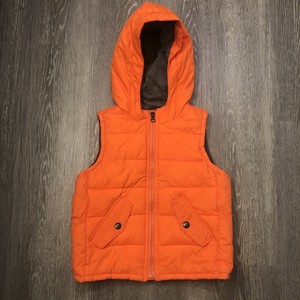 puffer gap vest hood gray orange boys winter down years baby