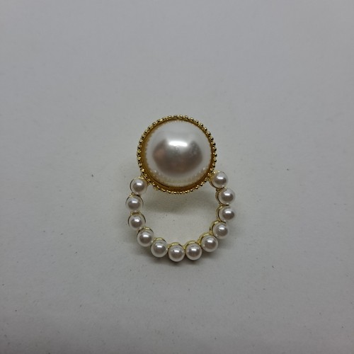 Pearl Earrings Gold Tone Setting Needle Eye Pearl Dropped - Picture 4 of 7