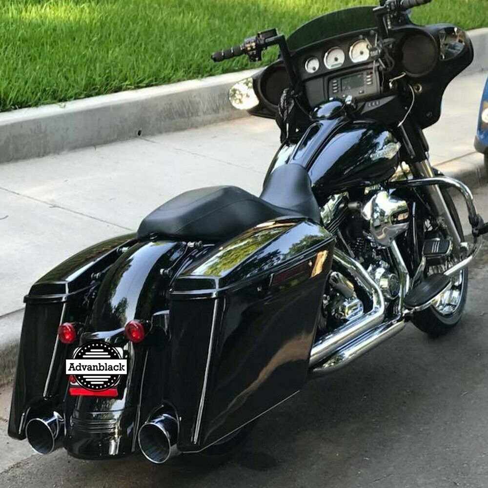 Advan Vivid Black Extended Saddlebag+Rear Fender Extension For