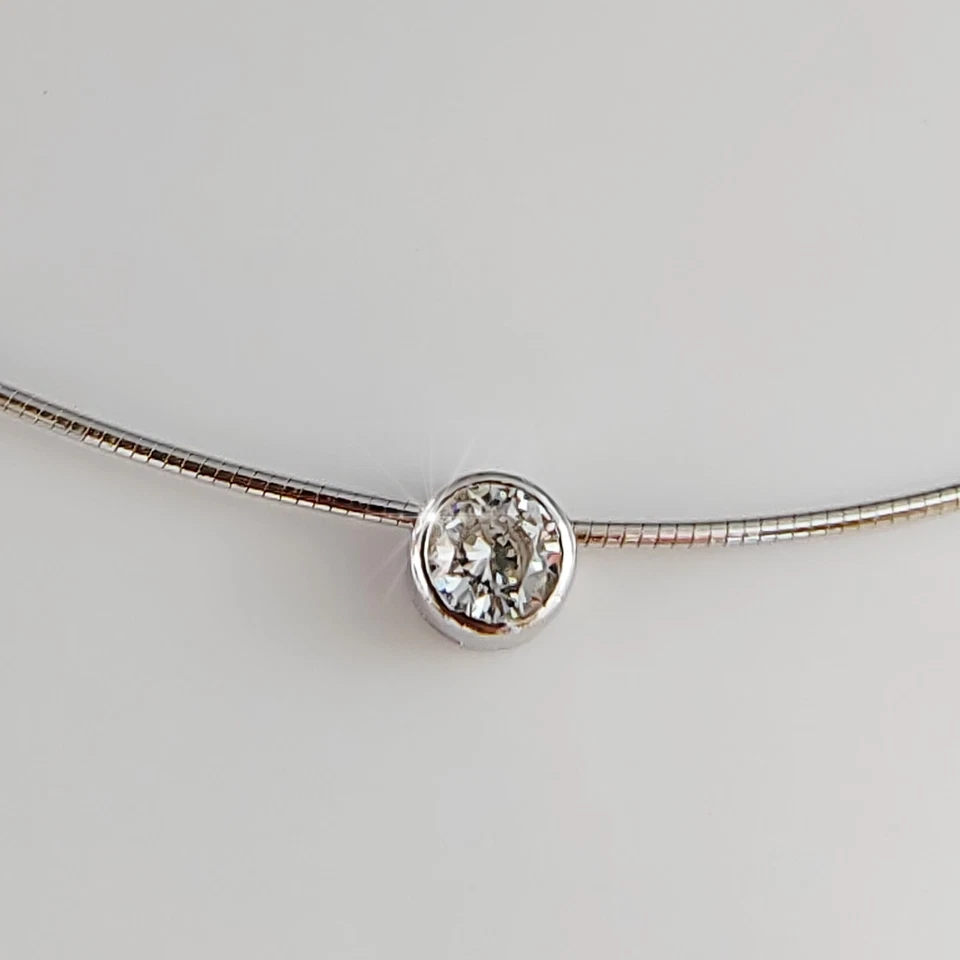 Collana Punto Luce in Argento 925 con Zircone Brillante - Gioiello da Donna - Immagine 4 di 4