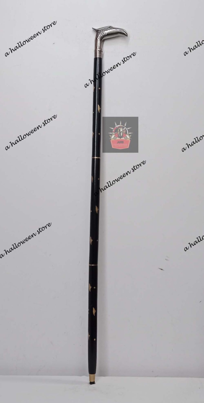 Antique Solid Brass Hawk Head Handle Vintage Blac… - image 3