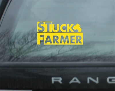 Stuck Farmer Farmers Agri Farming Support 4x4 VINYL Decal Sticker Toolbox Flag | UK
