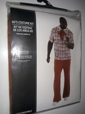 1960's Costume Kit Adult Men's Plus 2XL Up to Size 52 Shirt Tie Pants Retro NEW