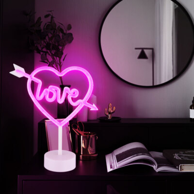 Tischleuchte Neonleuchte Kinderzimmer Love Dekolampe Batterie BigLight