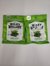 Wiley Wallaby Australian Green Apple Gourmet Licorice 4oz Bags Candy Lot Of  Two