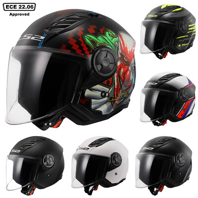 LS2 OF616 AIRFLOW II OPEN FACE SCOOTER MOTORCYCLE HELMET WITH FLIP-UP VISOR