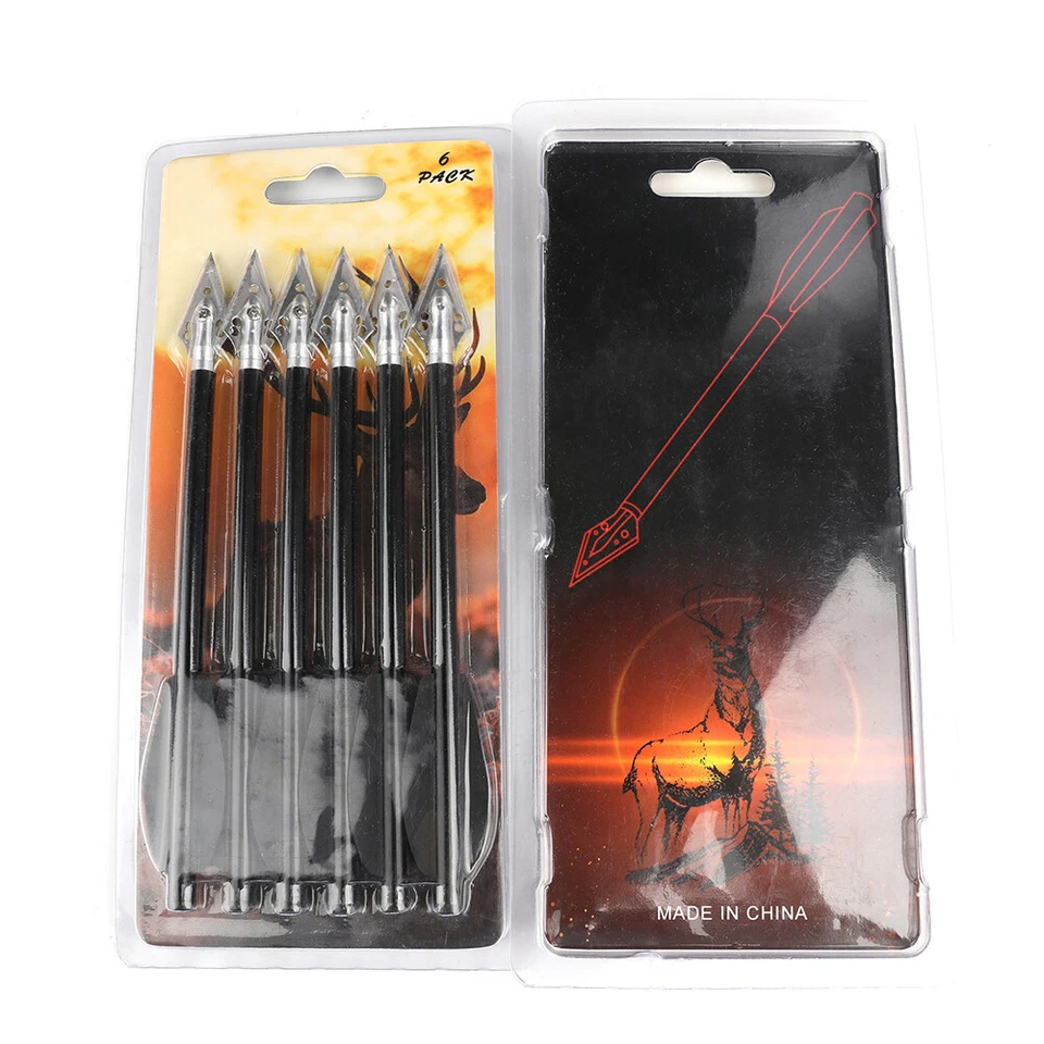 6.3'' Crossbow Bolts Aluminum Arrows Archery Screw-in Blade Broadheads Hunting - Image 3 of 4