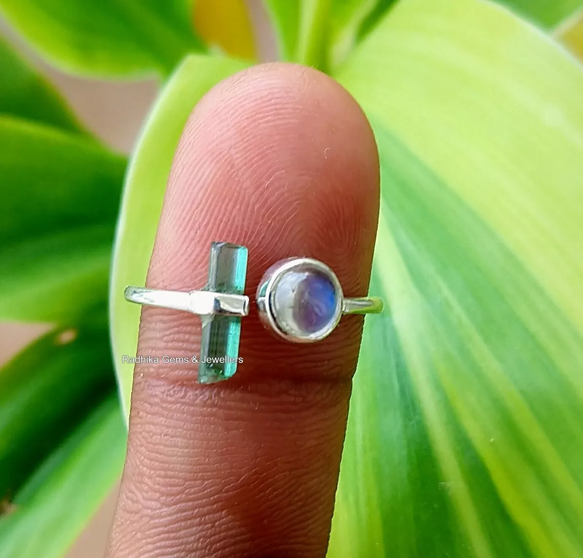 Green moonstone shop ring