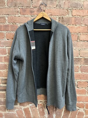 Vintage Paul Smith Jeans Mens Reversible Zip Cardigan, Sz Medium, Two Layer