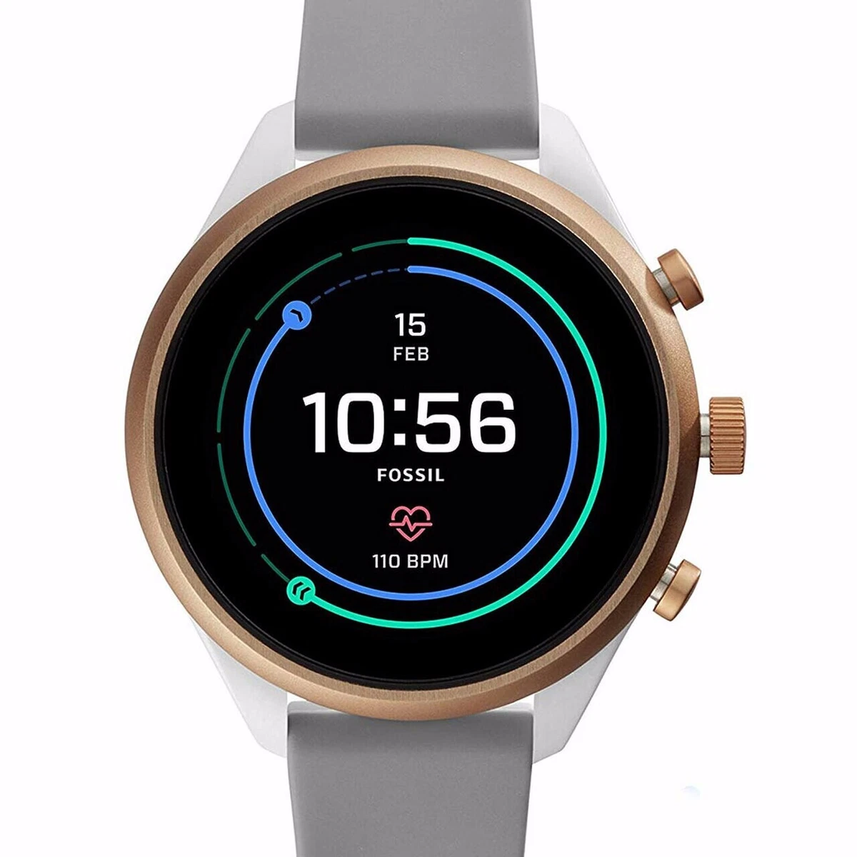 Fossil FTW6025 Sport Smartwatch Gray Silicone Shipped from Japan