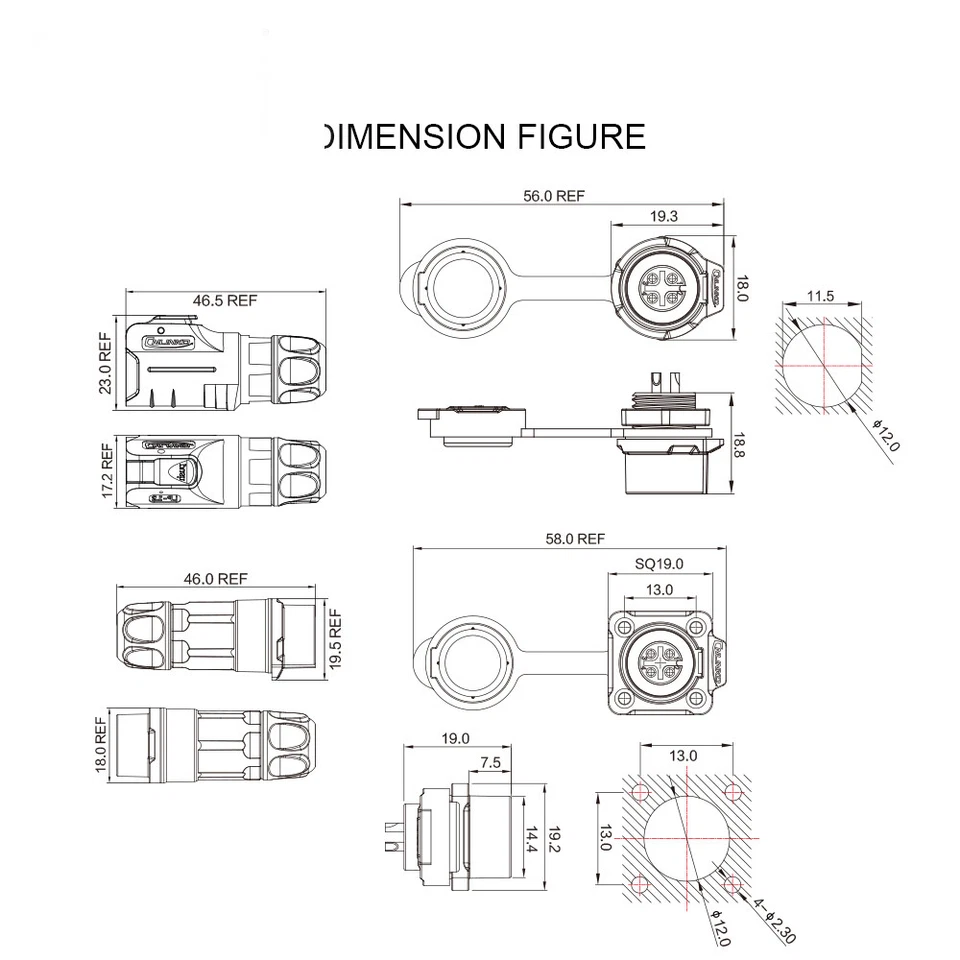 Waterproof IP67 M12 6 Pin Aviation Connector 3A 200V AC DC Power Signal Adapter - Image 3 of 4