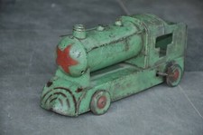 Vintage Wind Up Star Mark Litho Green Train Engine Tin Toy