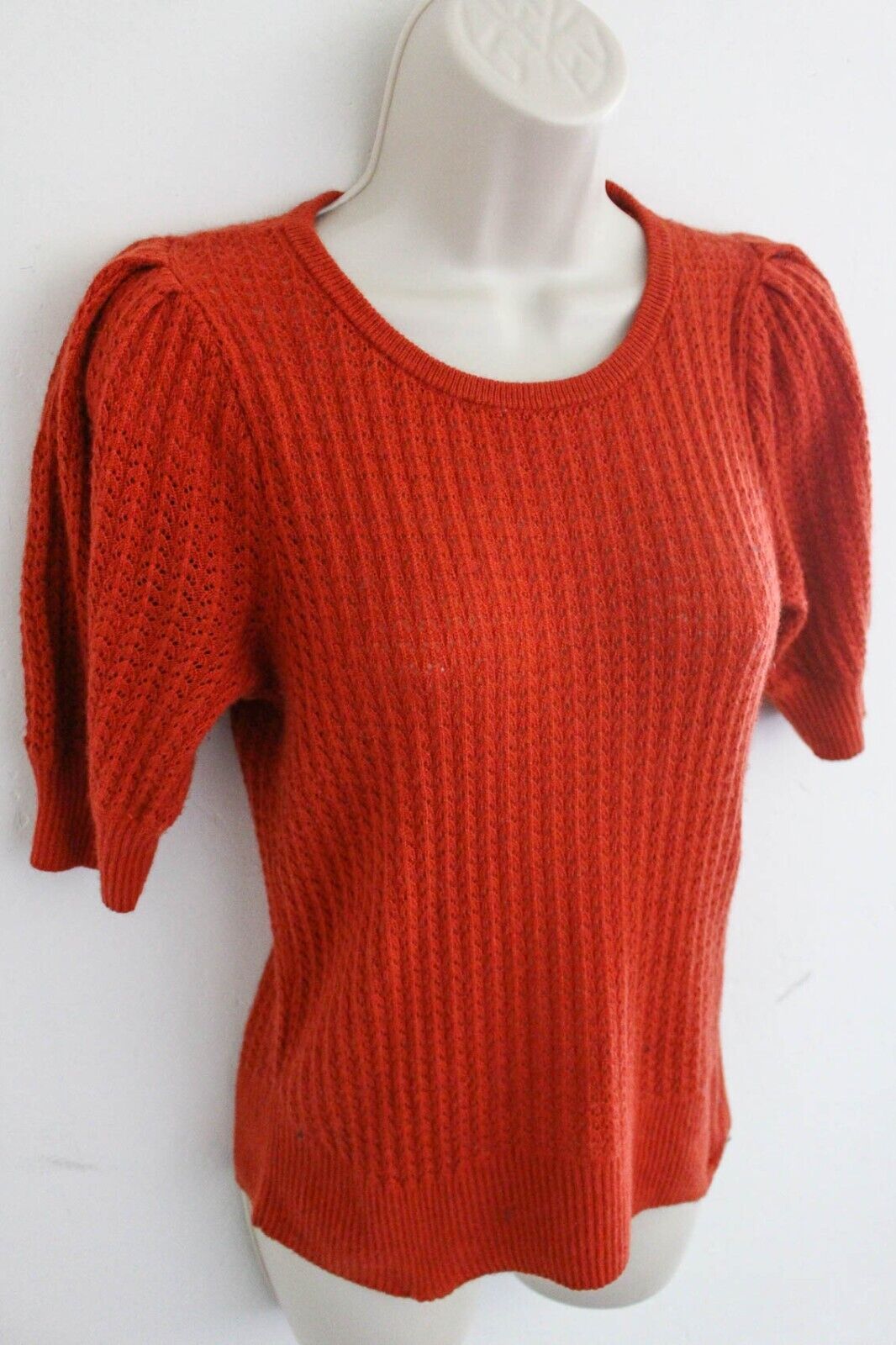 Madewell Small Sweater Orange Pullover Puff Short… - image 4