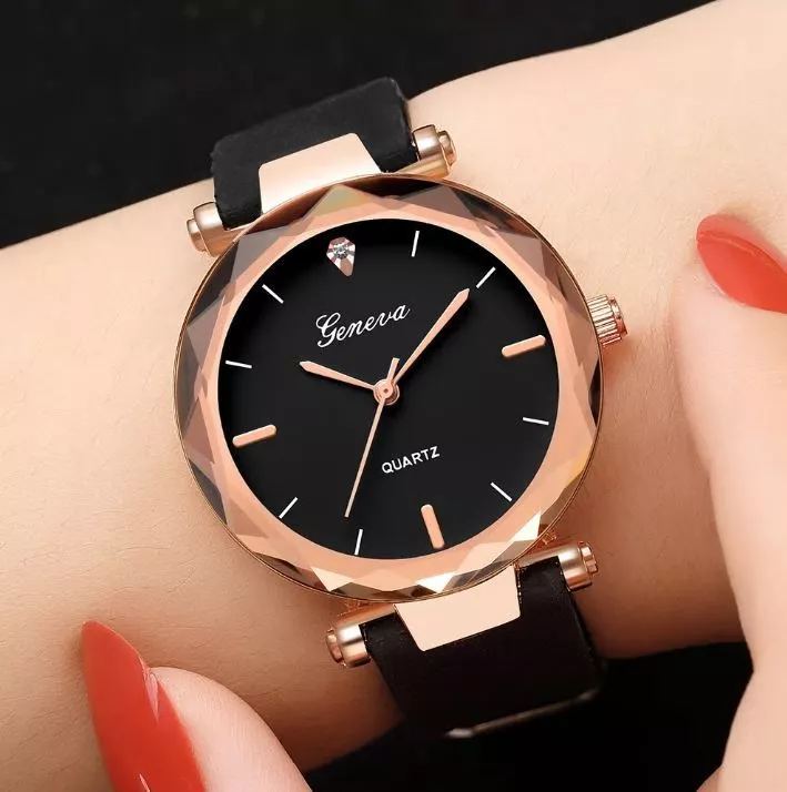 Womens black hotsell face watch
