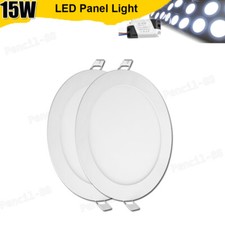 2 Pack 15W 7 INCH LED Recessed Ceiling Panel Down Lights Bulb Slim Lamp Fixture