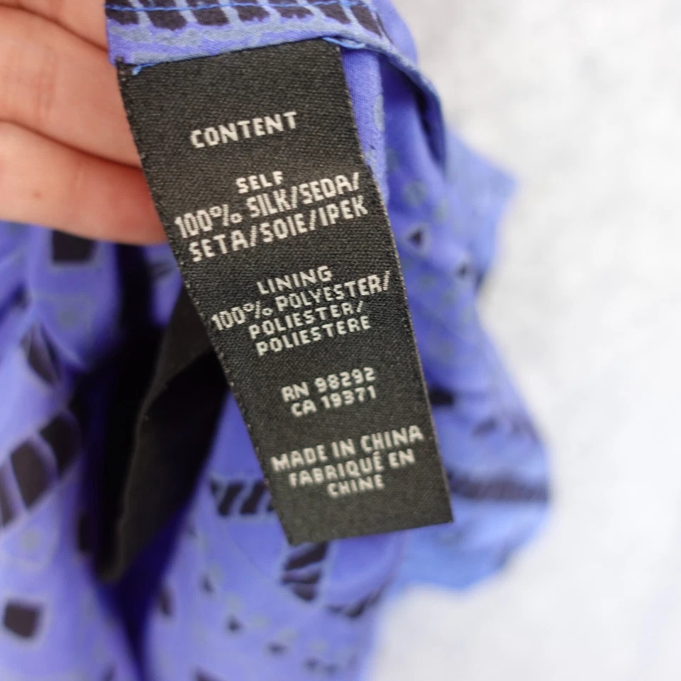 超大钴蓝色丝绸连衣裙中号休闲派对阿兹特克民族职业 TIBI — 第 4/4 张图片