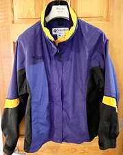 Columbia Jacket Women Sz L Bugaboo Blue Black Ski Windbreaker 3 in 1 Colorblock