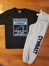 Gymnastics GYMNAST Capris with GYMNAST shirt size Youth Xsmall-Adult Medium