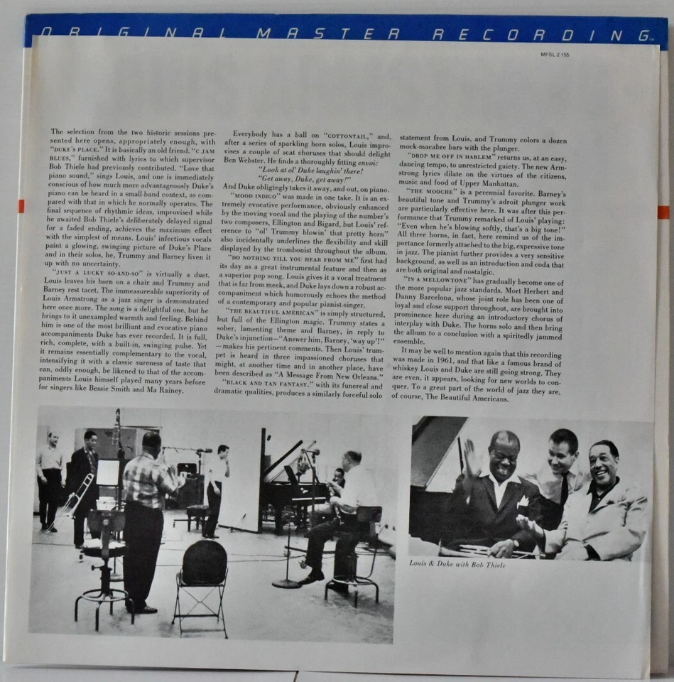 AUDIOPHILE MOBILE FIDELITY MFSL 155 ARMSTRONG/ELLINGTON Together #2LP JVC JAPAN - Image 4 of 4