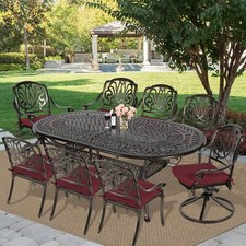 9-Piece Outdoor Patio Dining Set Patio Table Chairs Set for 8 Person Party